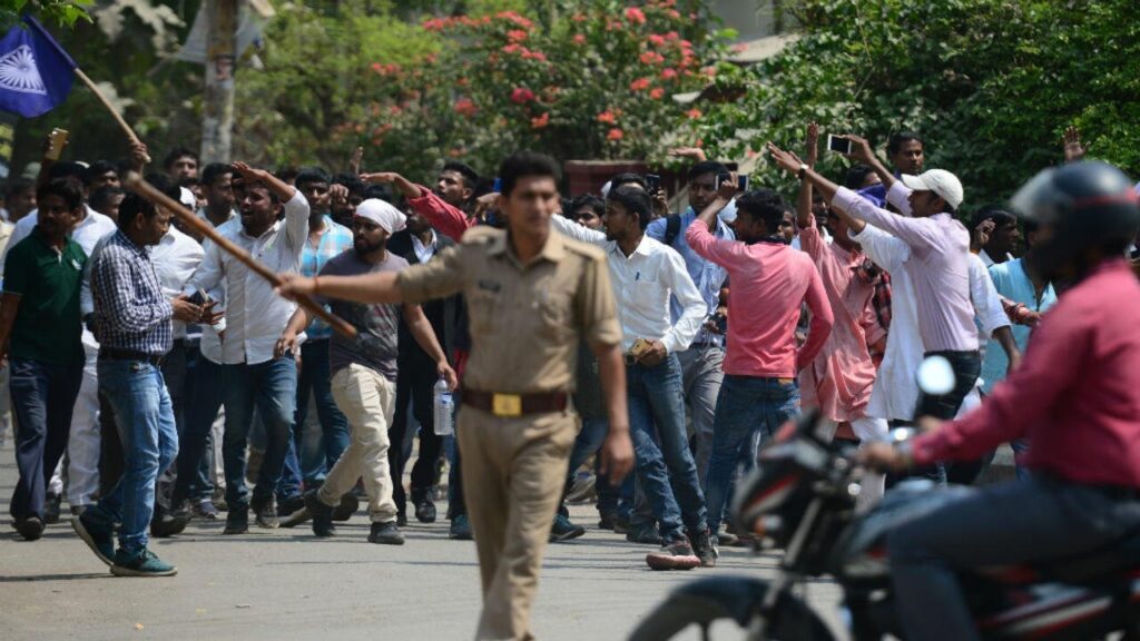 Police brutality in anti-caste protests in India